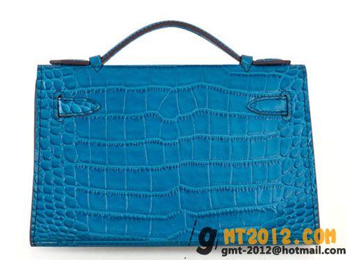 エルメススーパーコピーHERMES ポシェットケリー アリゲーターレザー ブルーHR8714